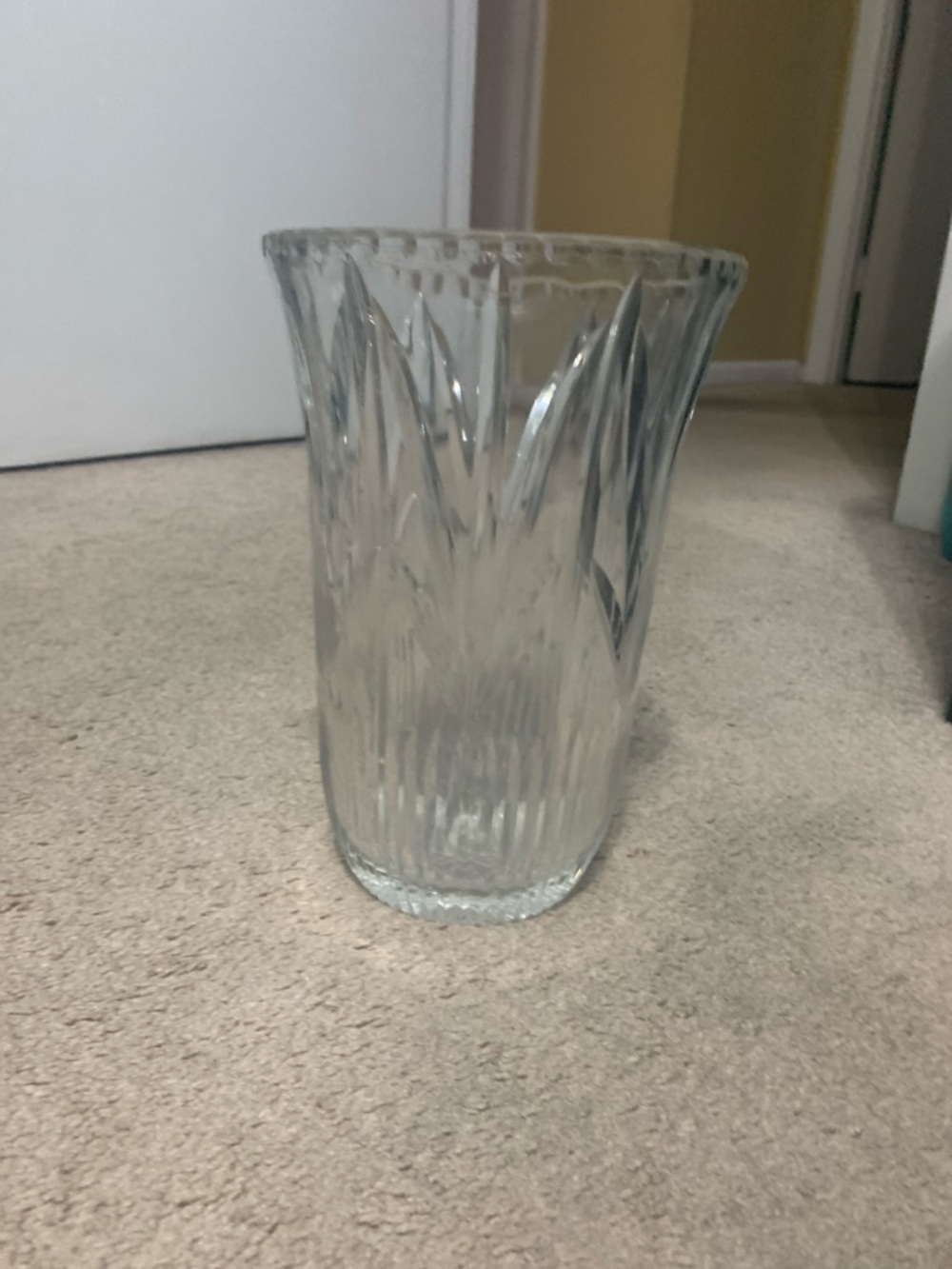 3lb Crystal Decorative Vase - Clear